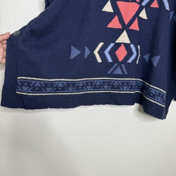 J. Jill Sweater XS Southwestern Aztec Pullover Knit Poncho Long Sleeve Relax - Picture 9 of 13